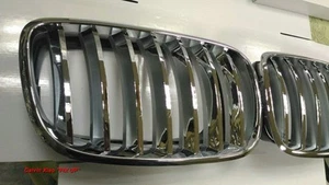 MIT CHROMED FRONT & SILVER REAR GRILLE BMW X5/E70 X6/E71 X SERIES 2007-2013 - Picture 1 of 7