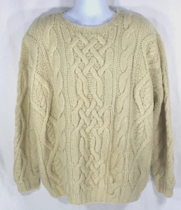 Suéter de Pescador American Eagle XL Tejido a Mano Lana Shetland Tejido con Cable de Colección - Imagen 1 de 5