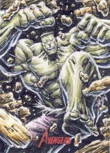 2012 Marvel Greatest Heroes Avengers tarjeta de boceto Tan Hulk automático - Imagen 1 de 1