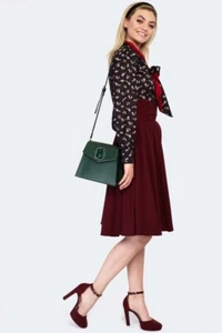 Green Flap Over Retro Vintage Style Shoulder Bag - Picture 1 of 6