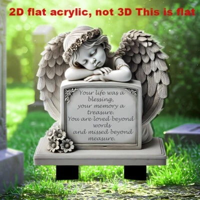 Placas e placas decorativas de acrílico plano 2D placa comemorativa de anjo inserções de piso - Imagem 1 de 4