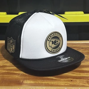 Kansas City Chiefs snapback hat Black & White Foam Trucker Hat - Picture 1 of 6