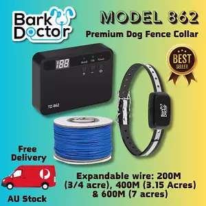 BARK DOCTOR QUALITY ELECTRONIC eDOG FENCE eCOLLAR Warning+SHOCK 200M/400M/600M - Picture 1 of 20