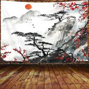 Ink Art Landscape Extra Large Tapestry Wall Hanging Posters Background Drawing