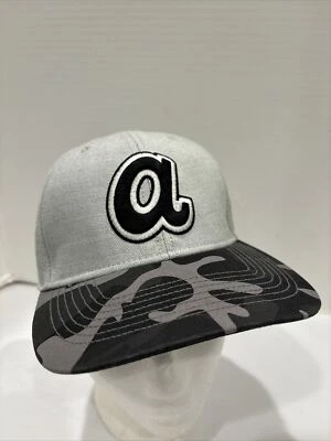 Atlanta Braves Hat Cap Fitted Size 7 1/8 47 Brand Cooperstown Camouflage - Image 1 of 4