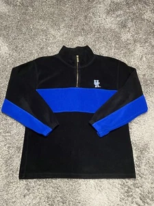 University Of Kentucky Sweater Mens Large Black Blue Color Block 1/4 Zip Starter - Picture 1 of 10