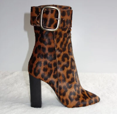 *NUEVO EN CAJA* YSL Saint Laurent - Botas con hebilla de pelo de pony estampado de leopardo Joplin - 39 Foto 1 de 4