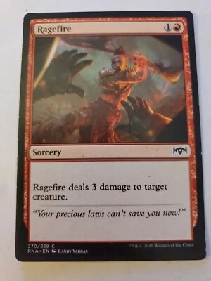 MTG Magic The Gathering Card Ragefire Sorcery Red Ravnica Allegiance 2019 - Image 1 of 2
