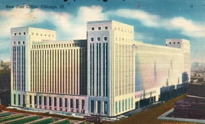 No 13 New Post Office Aerial View Chicago Illinois IL Postcard - Picture 1 of 2