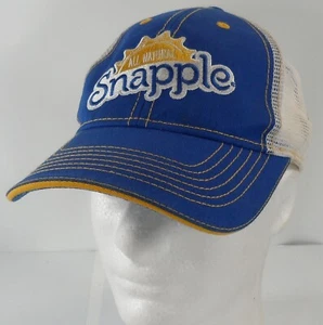 Snapple MLB Mesh Adjustable Strapback Baseball Cap Hat All Natural Blue White - Picture 1 of 8