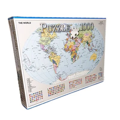 New World Map Jigsaw Puzzle 1000 Pieces 70x50cm World Earth Boots Jigsaw Earth Rare - Image 1 of 4