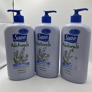 Suave Naturals Moisturizing Body Lotion Lavender 22.5 Fl Oz Full Vitamin E 3 Pk - Picture 1 of 7