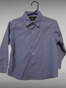 DOCKERS Boy's Solid Blue Long Sleeve Button Front Dress Shirt - Size 4T - Picture 1 of 2