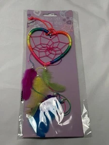 colorful heart dream catcher 10 inch feathers kids home decor - Picture 1 of 2