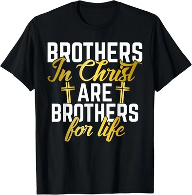 Camiseta negra Brothers in Christ are for Life Brother  Foto 1 de 2
