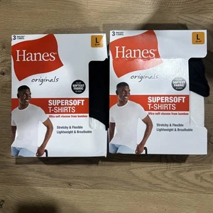 Camisetas Hanes Originals 6 súper suaves talla GRANDE - Imagen 1 de 3