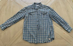 Carhartt Flannel Shirt Mens size Medium Heavy Relaxed Fit Long Sleeve Blue - Picture 1 of 7
