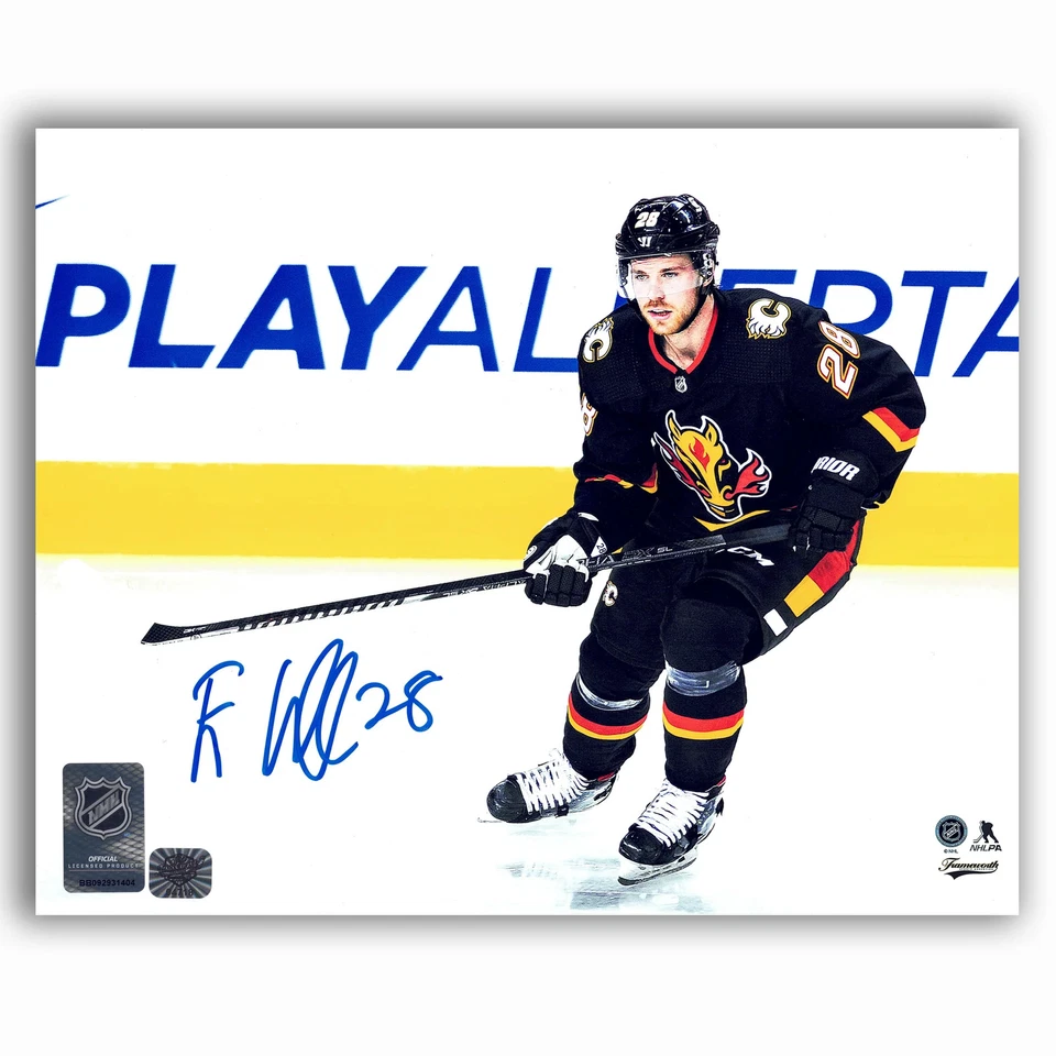 Foto retro reverso autografiada de Elias Lindholm Calgary Flames 8x10 Foto 1 de 1
