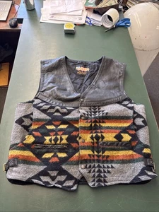 Chaleco Navajo XL Vintage Easyriders Lana y Cuero Motocicleta - Imagen 1 de 24