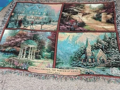 THOMAS KINKADE TAPESTRY THROW NEW - Image 1 of 4