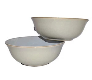Denby Leinen Schüssel x2 weiß & beige Müsli 61/2" Suppenschalen England Top Zustand! - Bild 1 von 13