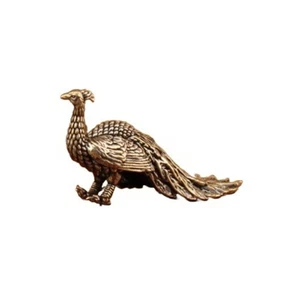 Peacocks Figurines Metal Animal Statue Peacocks Decorative Objects Table - Picture 1 of 8