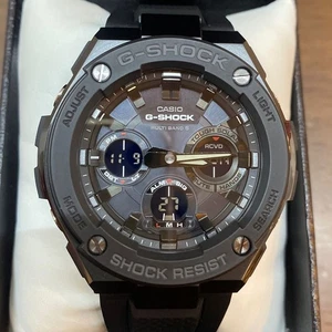 CASIO G-SHOCK GST-W100G-1BJF Analog Rubber Black JAPAN Solar Wristwatch VERYGOOD - Picture 1 of 10