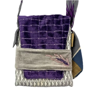 Peace of Thread Handmade Patchwork Purse Bag Crossbody Tie Strap Beaded GA USA - Picture 1 of 15