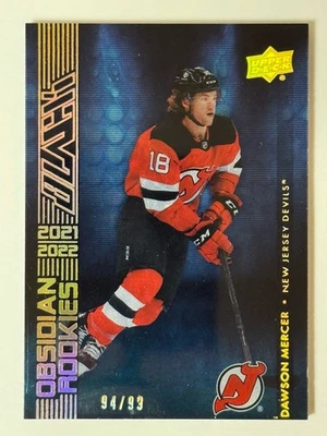 2021-22 UD Black Obsidian Rookies Gold #OR47 Dawson Mercer  94/99 - Image 1 of 2