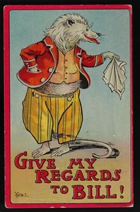 1 of Set Cartoon Postcards Related 2 Taft Billy Possum by Crite Regards to Bill - Picture 1 of 2