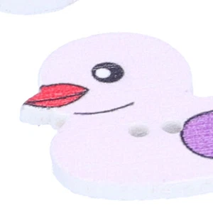 50Pcs Cute Cartoon Duck Buttons Colorful Children'S Wooden Buttons Diy Woode - Picture 1 of 22
