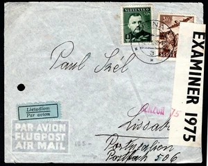 SLOVAKIA WW2 Cover UNDERCOVER ADDRESS *PO BOX 506* Lisbon 1942 Censor MC322 - Picture 1 of 9