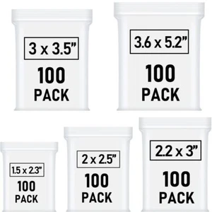 500 Pcs Small Plastic Bags Mini Baggies Jewelry Bags Clear Plastic 5 Assor Sizes - Picture 1 of 7