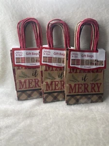 21-🆕Estilo Vacacional Surtido Navidad Vacaciones BOLSAS DE REGALO 5" x 8" x 3" (lote de 3) - Imagen 1 de 3
