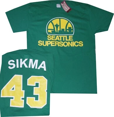 Camisa Seattle Super Sonics Jack Sikma Majestic Madera Dura Retro Etiquetas Nuevas Foto 1 de 3