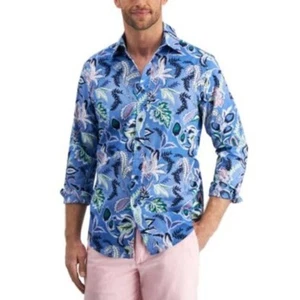 Club Room Men's Palace Blue Cerritos Floral Print Button Up Shirt, NWT! - Picture 1 of 1