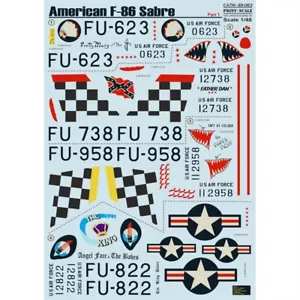 Print Scale 48-063 Decal for airplane 1:48 F-86E Sabre Part 1 Waterslide Decals - Bild 1 von 24