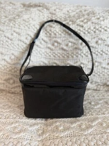 Vintage Lancome Large Black Travel Cosmetic Case 12"x8"x8" - Picture 1 of 13