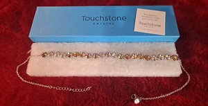 Touchstone Crystal Jewelry Women's Glimmer Necklace Sand, Silk, Gold - Picture 1 of 8