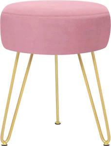 Multifunctional Vanity Stools - Velvet round Ottoman Modern Dressing Stool -Upho - Picture 1 of 8