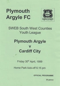 Plymouth Argyle Youth v Cardiff City Youth 1998/9 (30 Apr) SWC Youth League - Picture 1 of 1