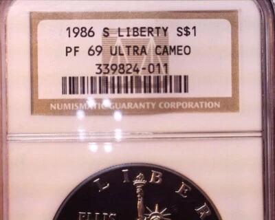 1986-S Statue of Liberty Modern Silver Commemorative $1 PF 69 Ultra Cameo NGC - Image 1 of 3