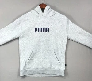 Puma Pullover Hoodie Youth Large Gray Sweatshirt Logo Casual Outdoors Basketball - Picture 1 of 11