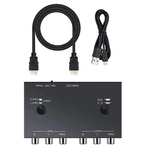 2 Port AV To HDMI Converter 2RCA To HDMI Dual AV To HDMI Adapter AV Switcher - Picture 1 of 10
