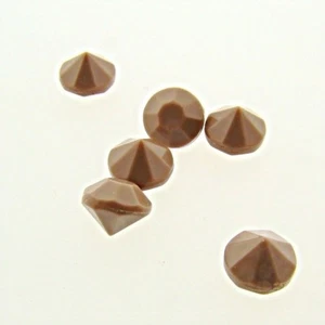 24 VINTAGE TAUPE BRAUN ACRYL 6mm. RUNDE FACETTIERTE STRASS EDELSTEINE 3234 - Bild 1 von 1