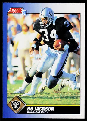 Bo Jackson, 1991 Score, #100, Los Angeles Raiders, - Image 1 of 2