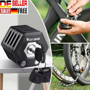 Faltschloss Fahrrad Schloss E-Bike Fahrradschloss Panzerschloss Mit 3x Schlüssel - Bild 1 von 7