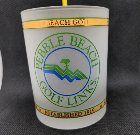 Pebble Beach Golf Links Frosted Glass Whiskey Tumblr PGA Champion US Open Tour Cover