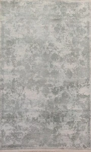 Abstract Hand-knotted Transitional 5x8 Area Rug Hand-knotted Silk Carpet - Picture 1 of 12