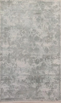 Abstract Hand-knotted Transitional 5x8 Area Rug Hand-knotted Silk Carpet - Image 1 of 4